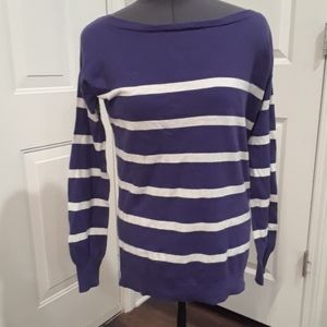 Navy Blue & White Striped Shirt